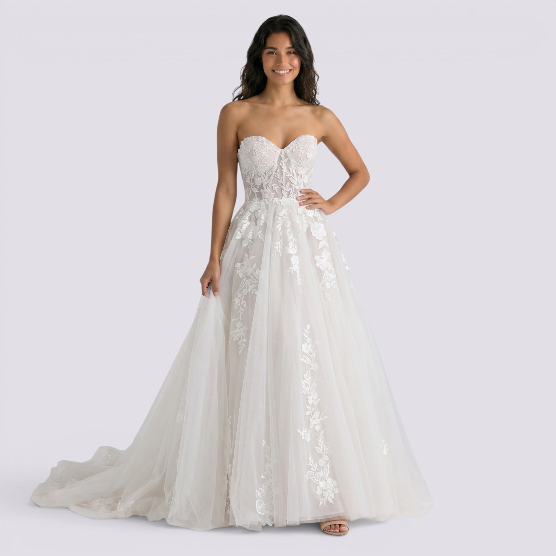 Vestido de Novia Mujer Palabra de Honor Encaje