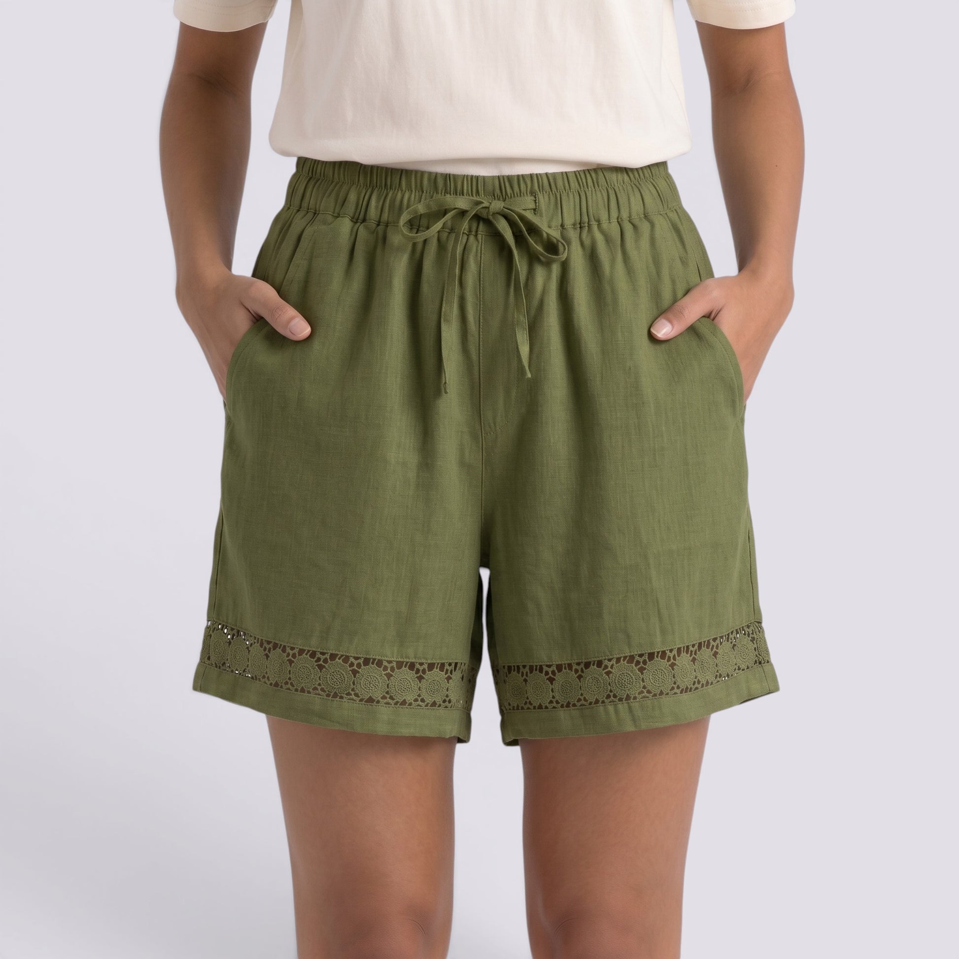 Pantalones Cortos Mujer Verano Lino
