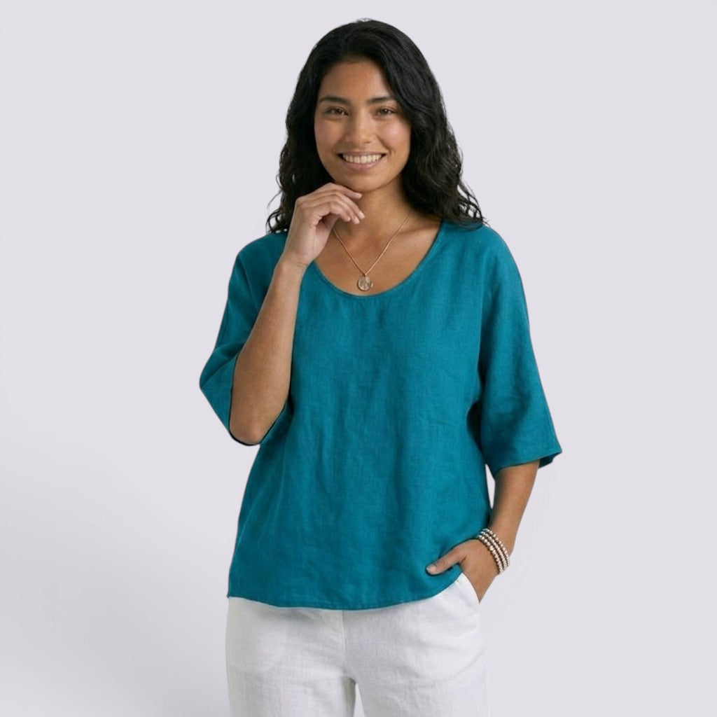 Camiseta Mujer Holgada Lino Verano
