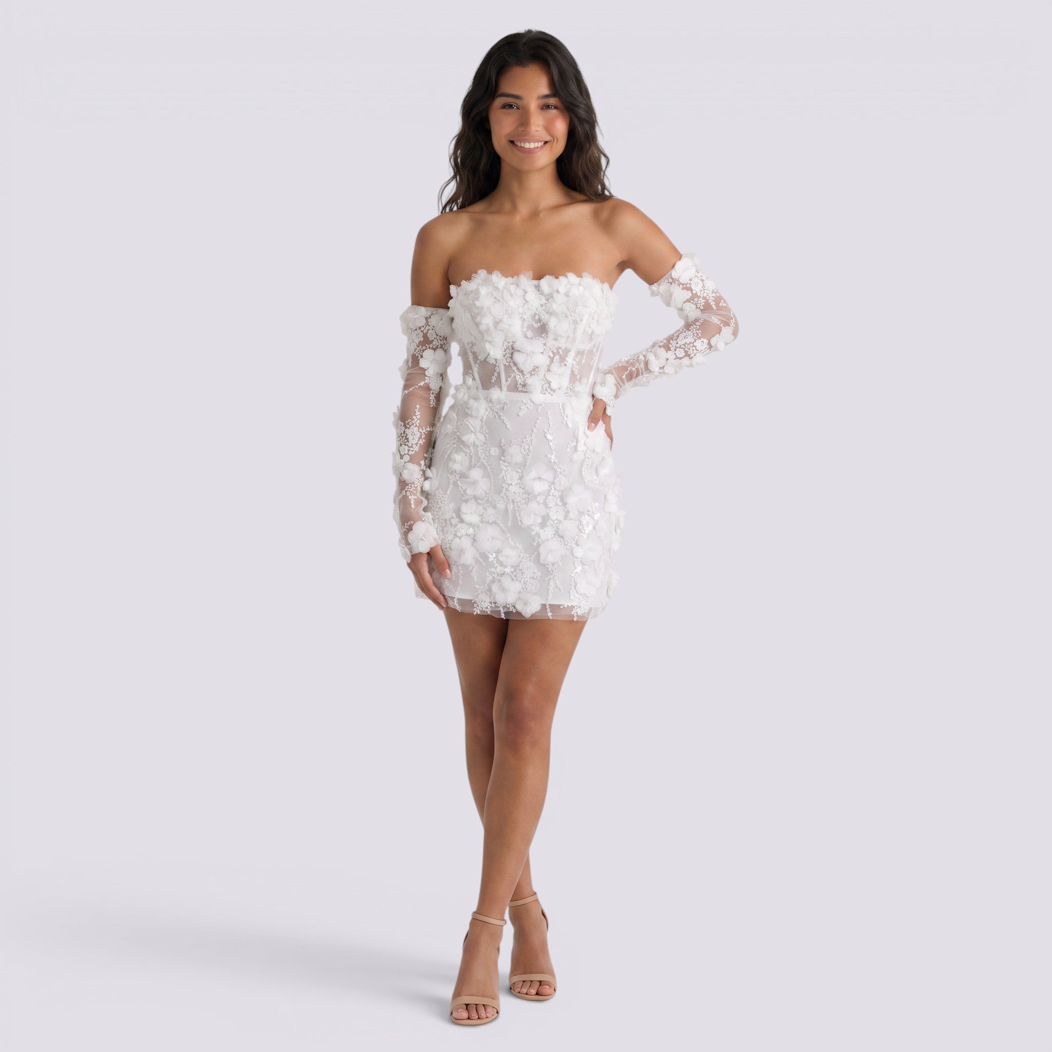 Vestido Corto Fiesta Hombros Descubiertos