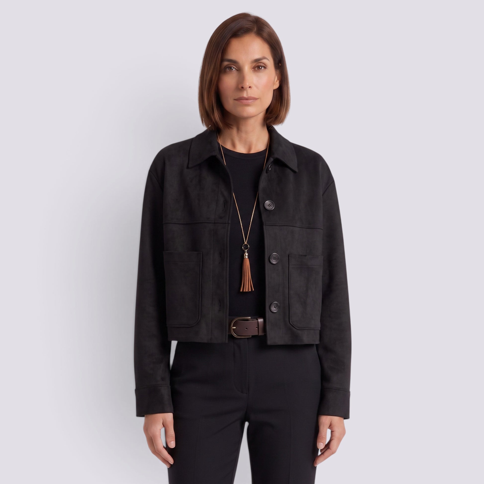 Chaqueta Corta Mujer Efecto Ante