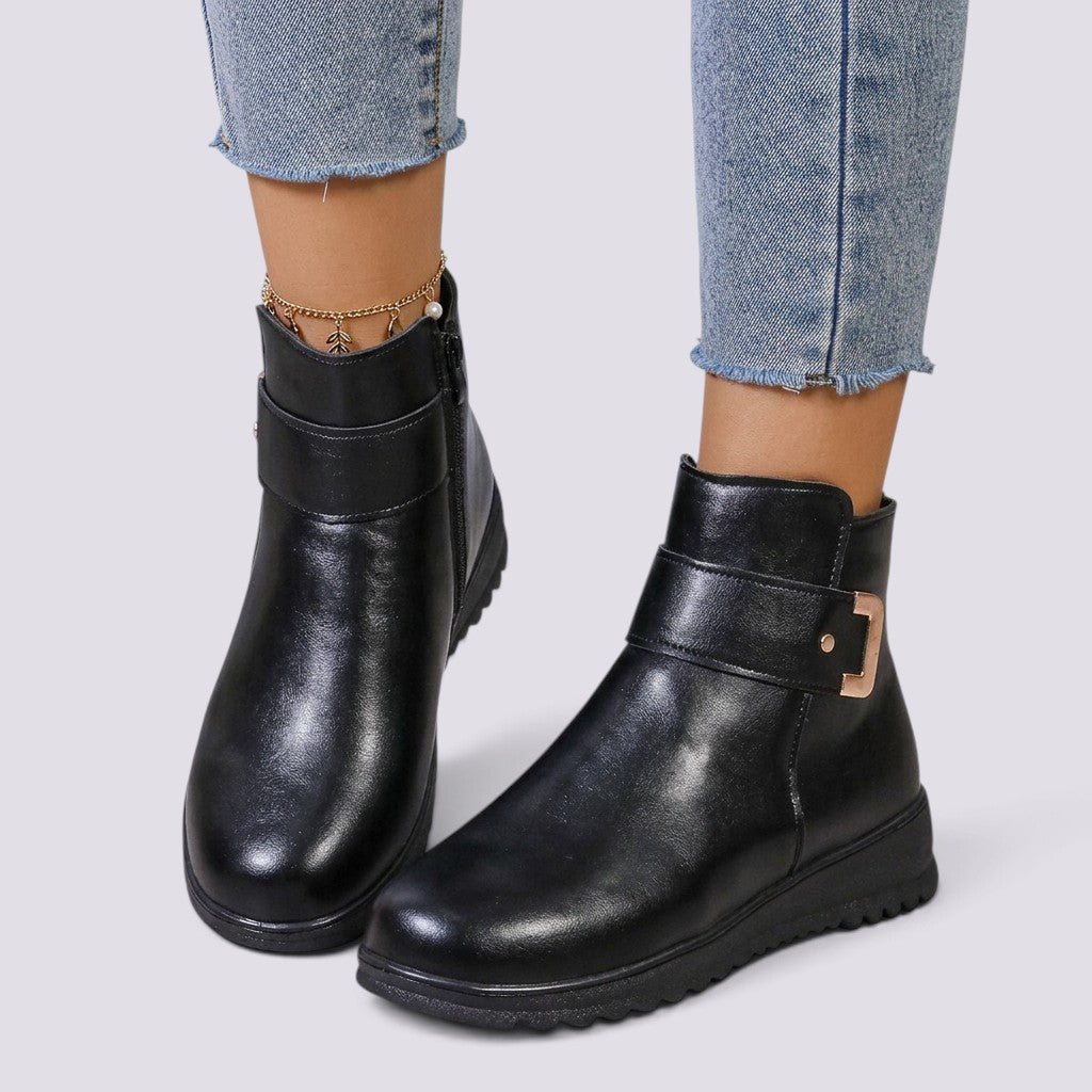 Botines Mujer Cálidos con Cierre Cremallera