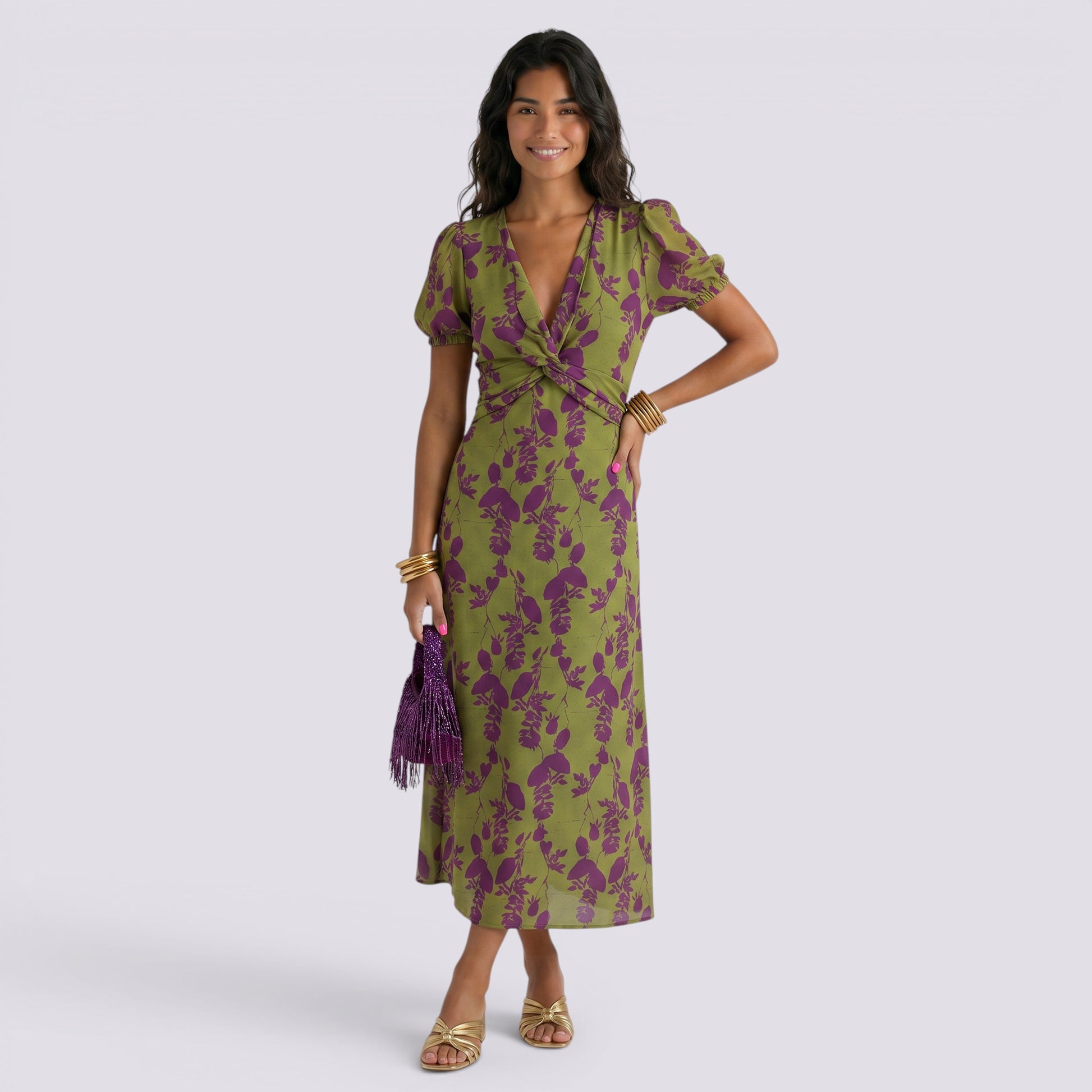 Vestido Midi Mujer Estampado Floral Verano