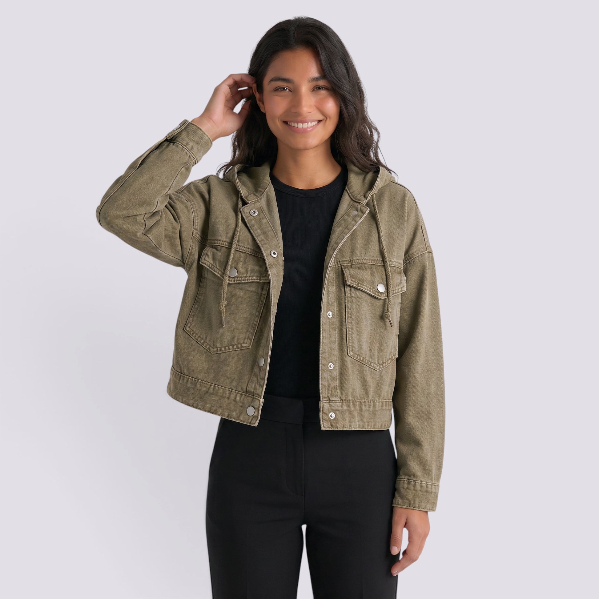 Chaqueta Vaquera Mujer con Capucha