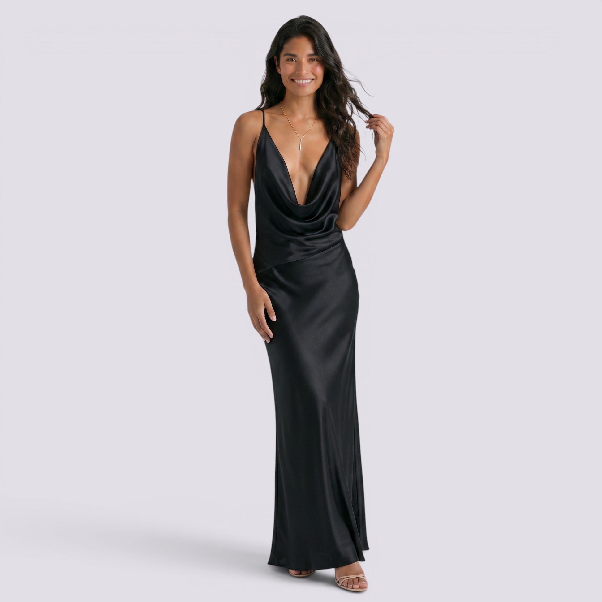 Vestido de Fiesta Mujer Halter Elegante de Noche