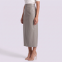 Falda lápiz mujer cintura alta - vista lateral gris