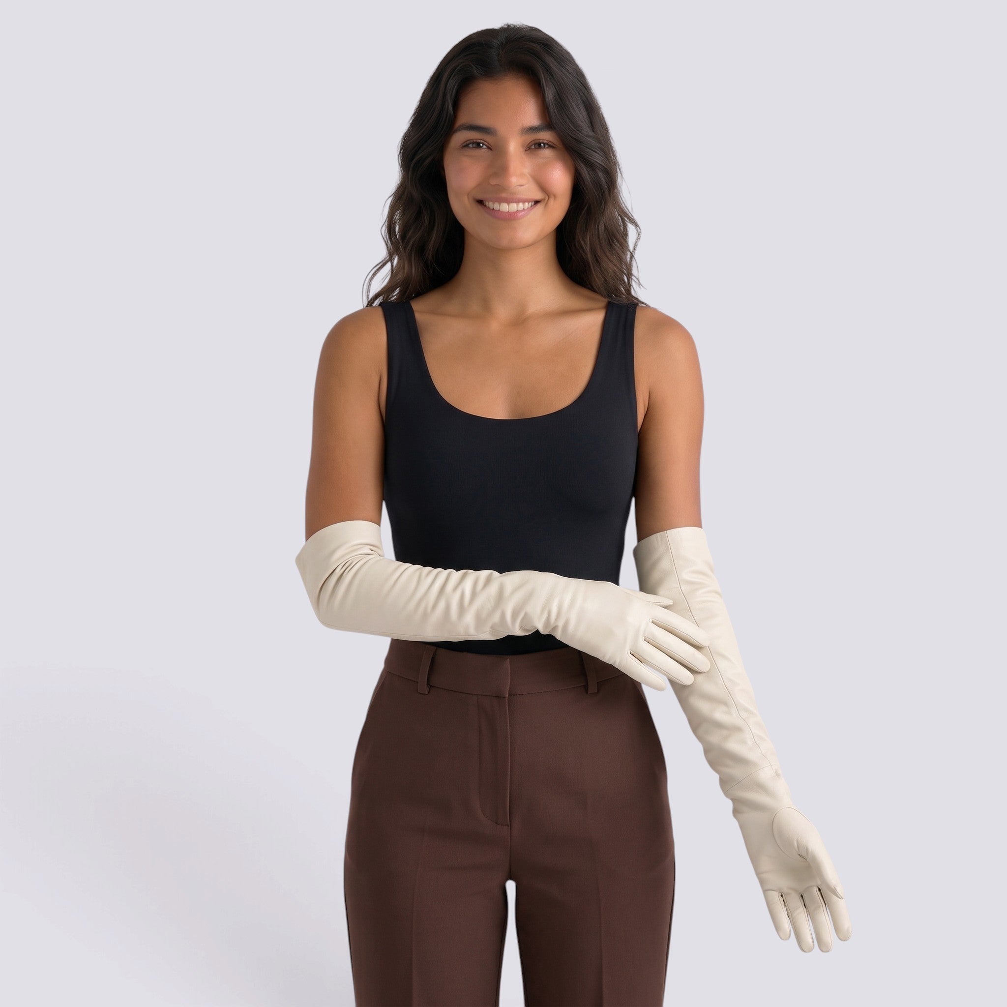 Guantes de Piel Largos para Mujer