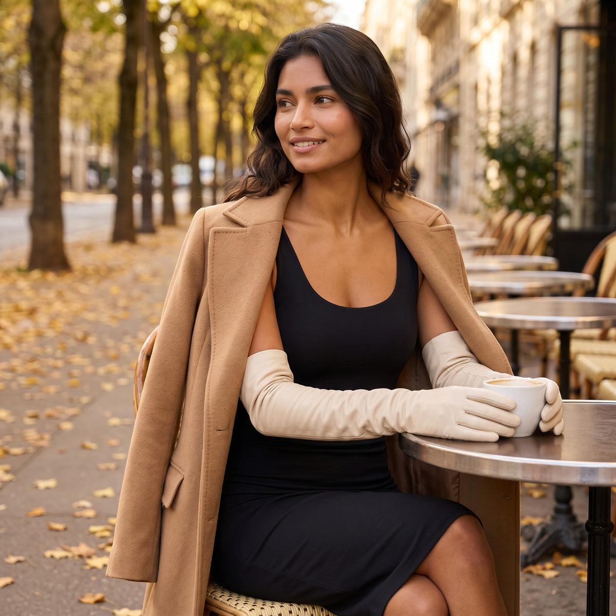 Guantes de Piel Largos para Mujer
