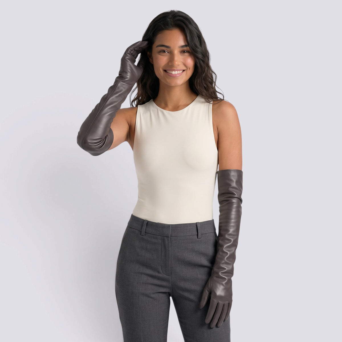 Guantes de Piel Largos para Mujer