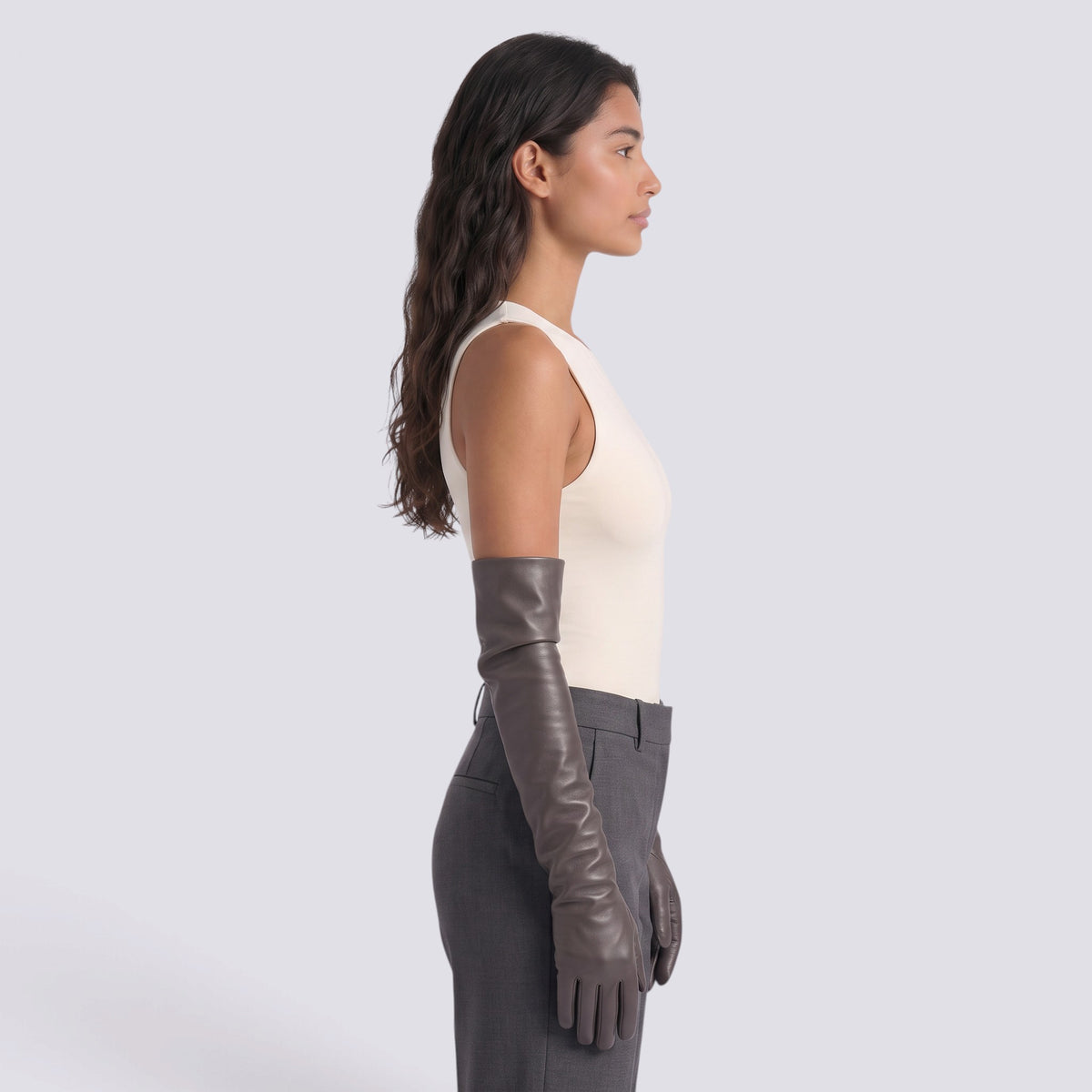 Guantes de Piel Largos para Mujer
