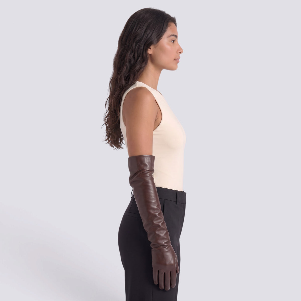 Guantes de Piel Largos para Mujer