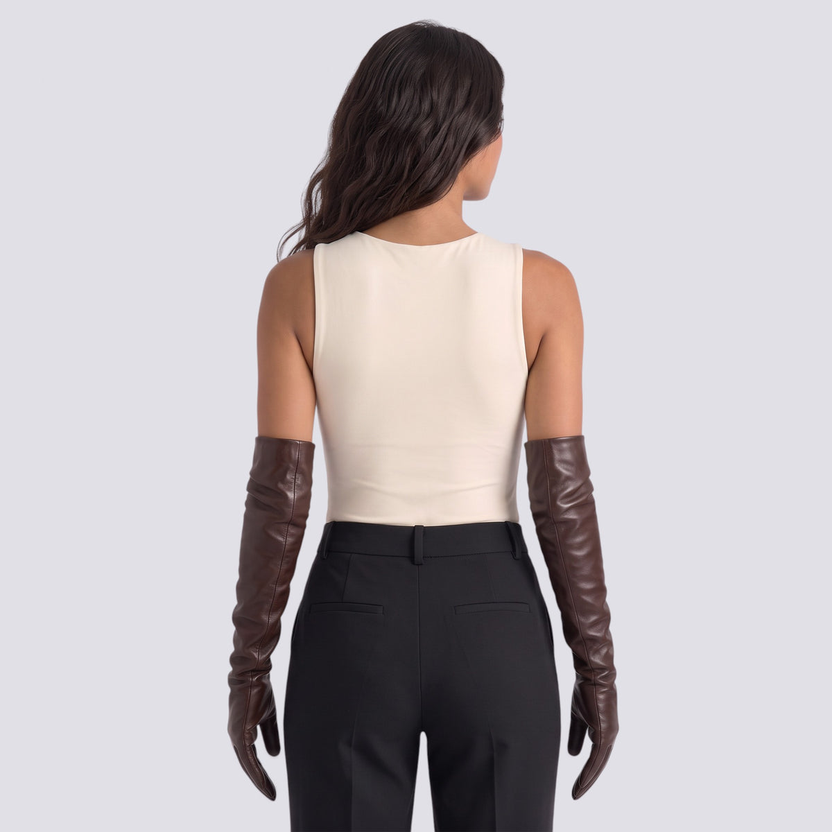 Guantes de Piel Largos para Mujer