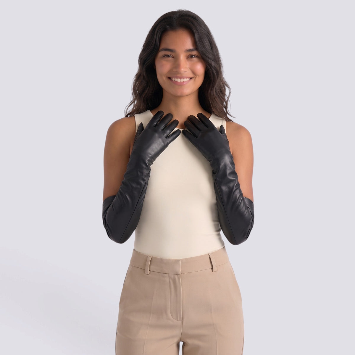 Guantes de Piel Largos para Mujer