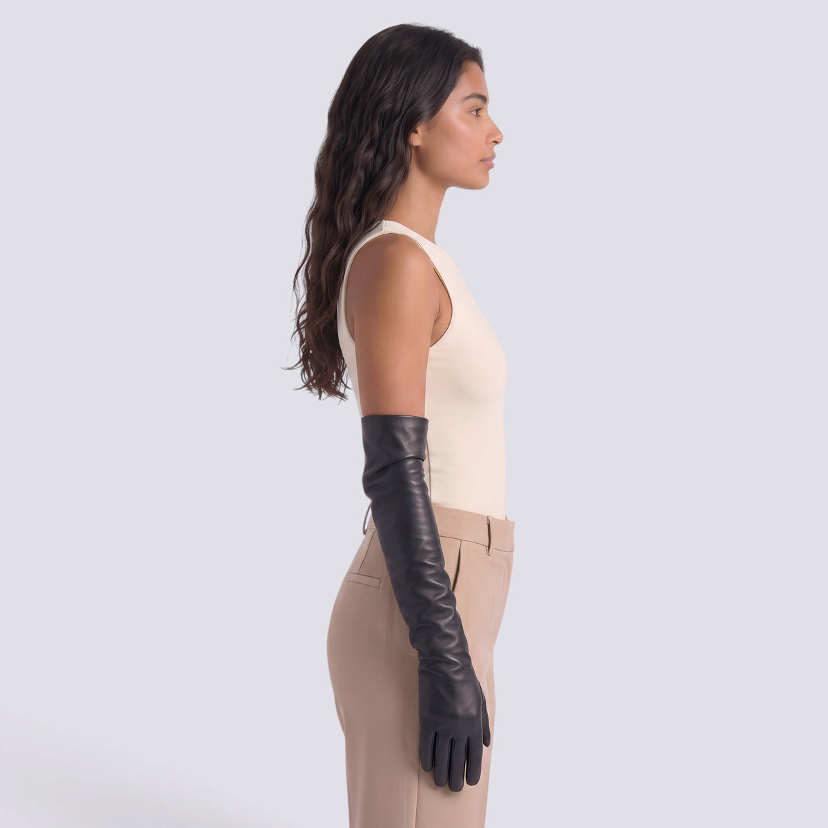 Guantes de Piel Largos para Mujer