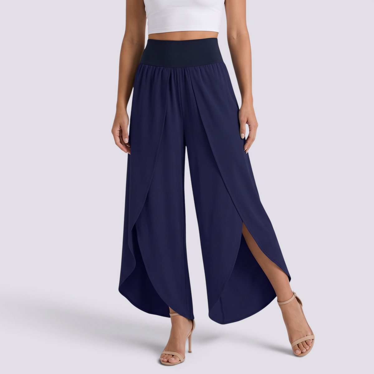 Pantalón Ancho Mujer de Tiro Alto