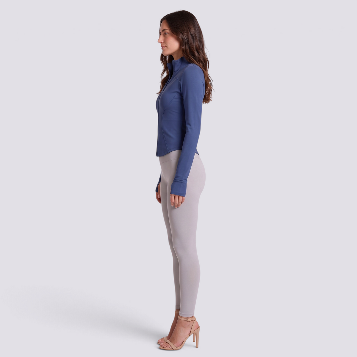Chaqueta Deportiva Ajustada Mujer con Cremallera