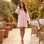 Vestido Corto Mujer Escote Bardot - Rosa - lifestyle