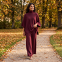 Conjunto Poncho Punto Mujer Pantalón Ancho - estilo de vida otoño