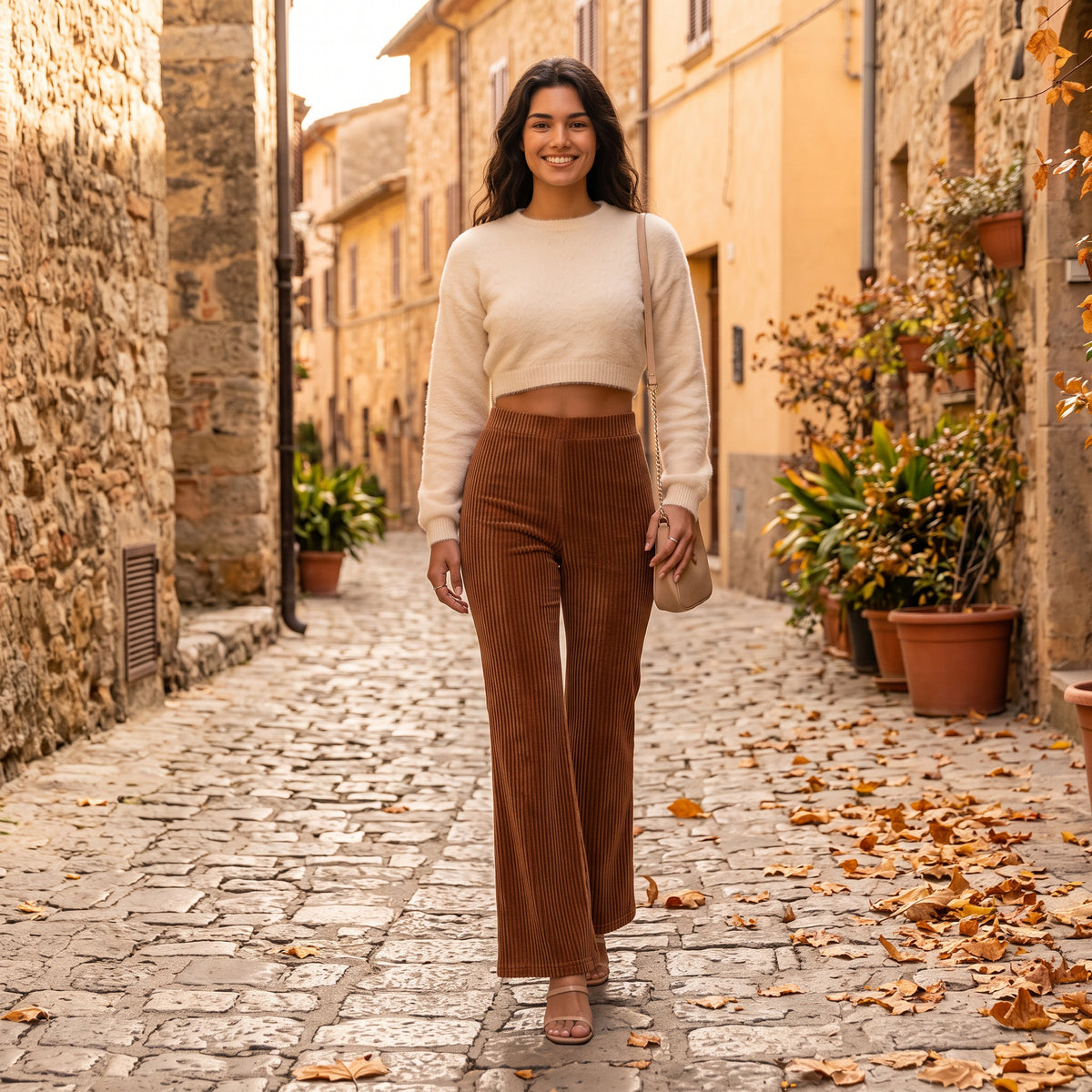 Pantalón Ancho Mujer de Pana