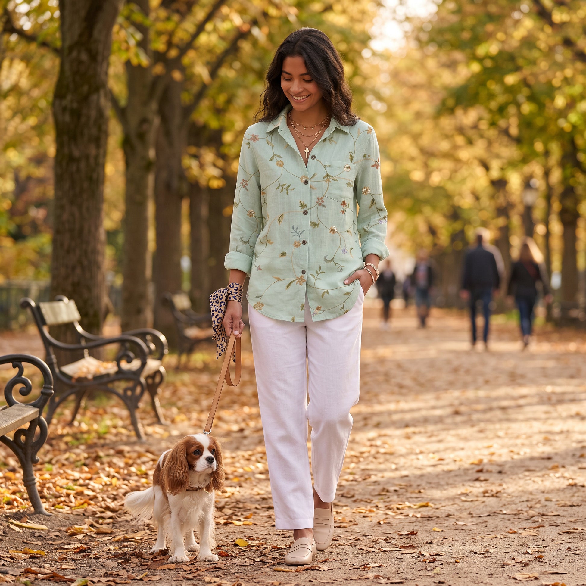 Camisa Mujer Estampado Leopardo Cuello Mao