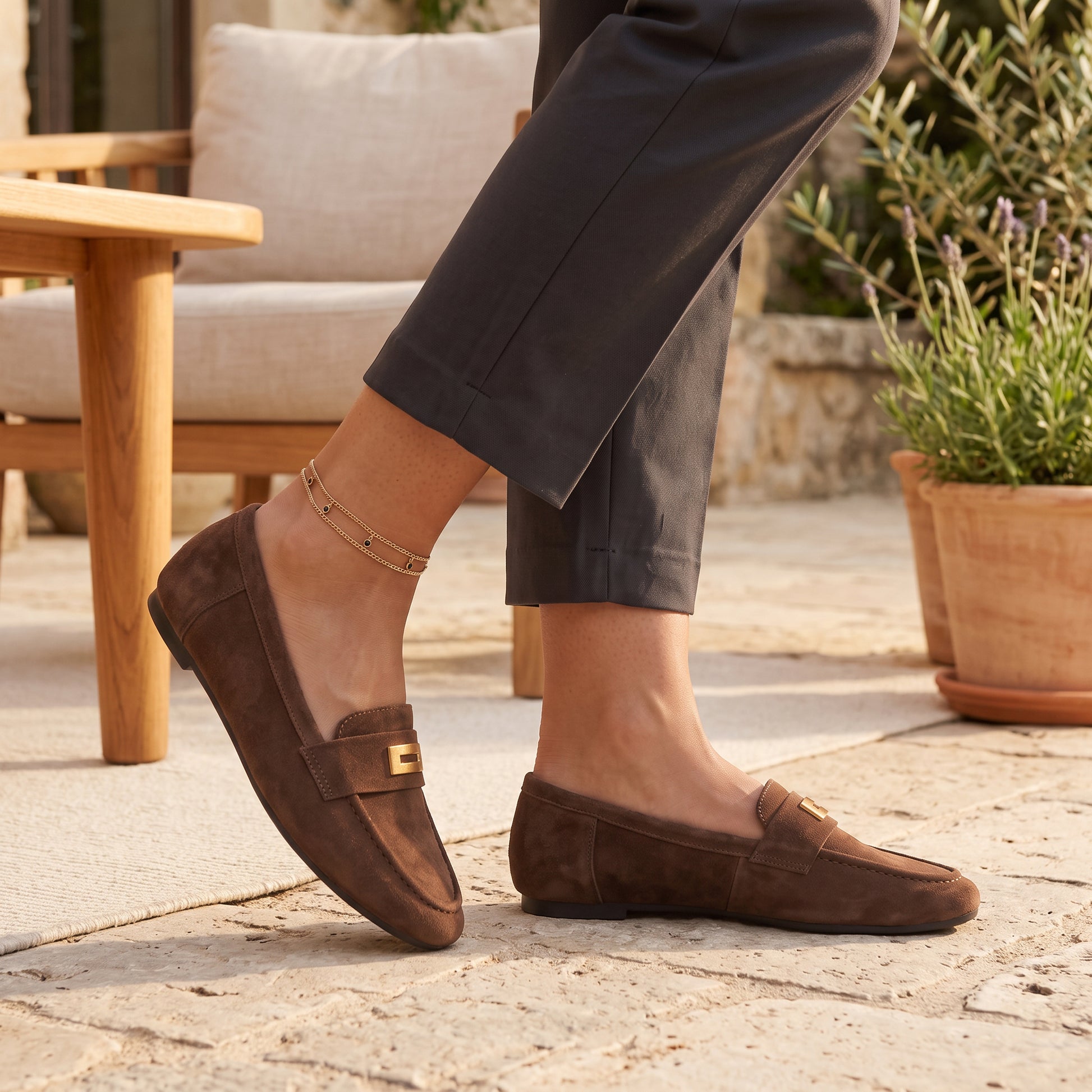 Zapatos Mocasines Mujer Estilo Inglés Punta Cuadrada