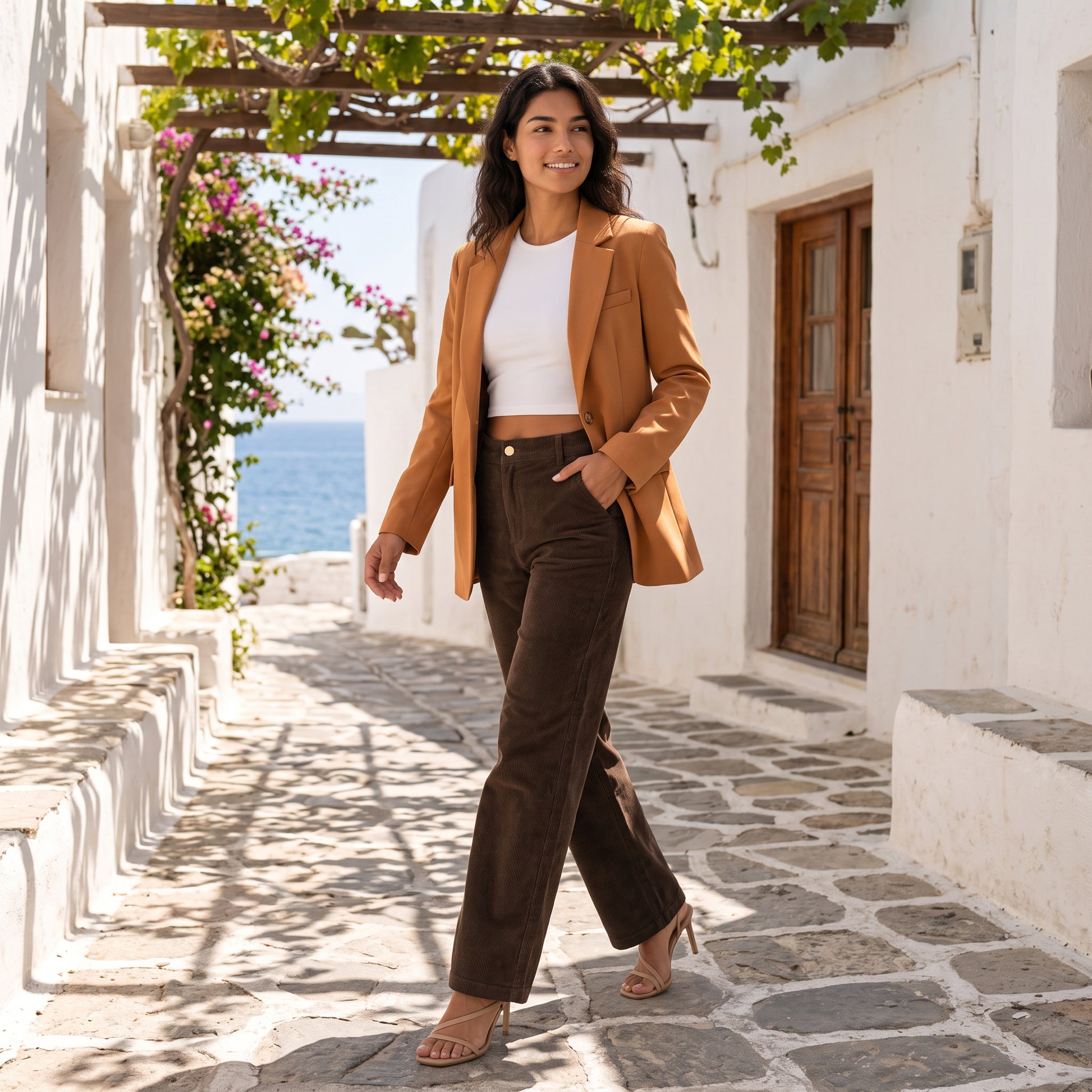 Pantalón Mujer Recto Tiro Alto