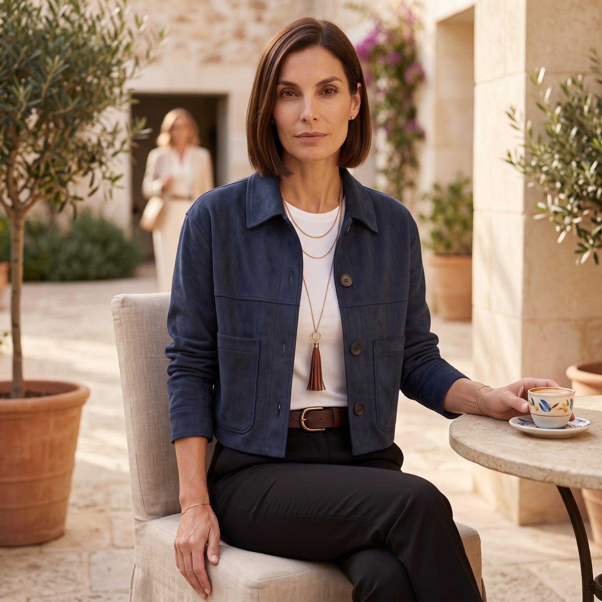 Chaqueta Corta Mujer Efecto Ante