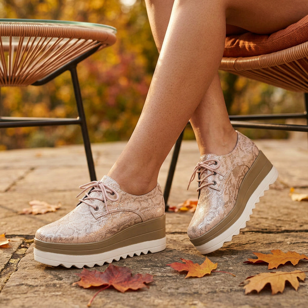 Zapatillas Plataforma Mujer Cordones
