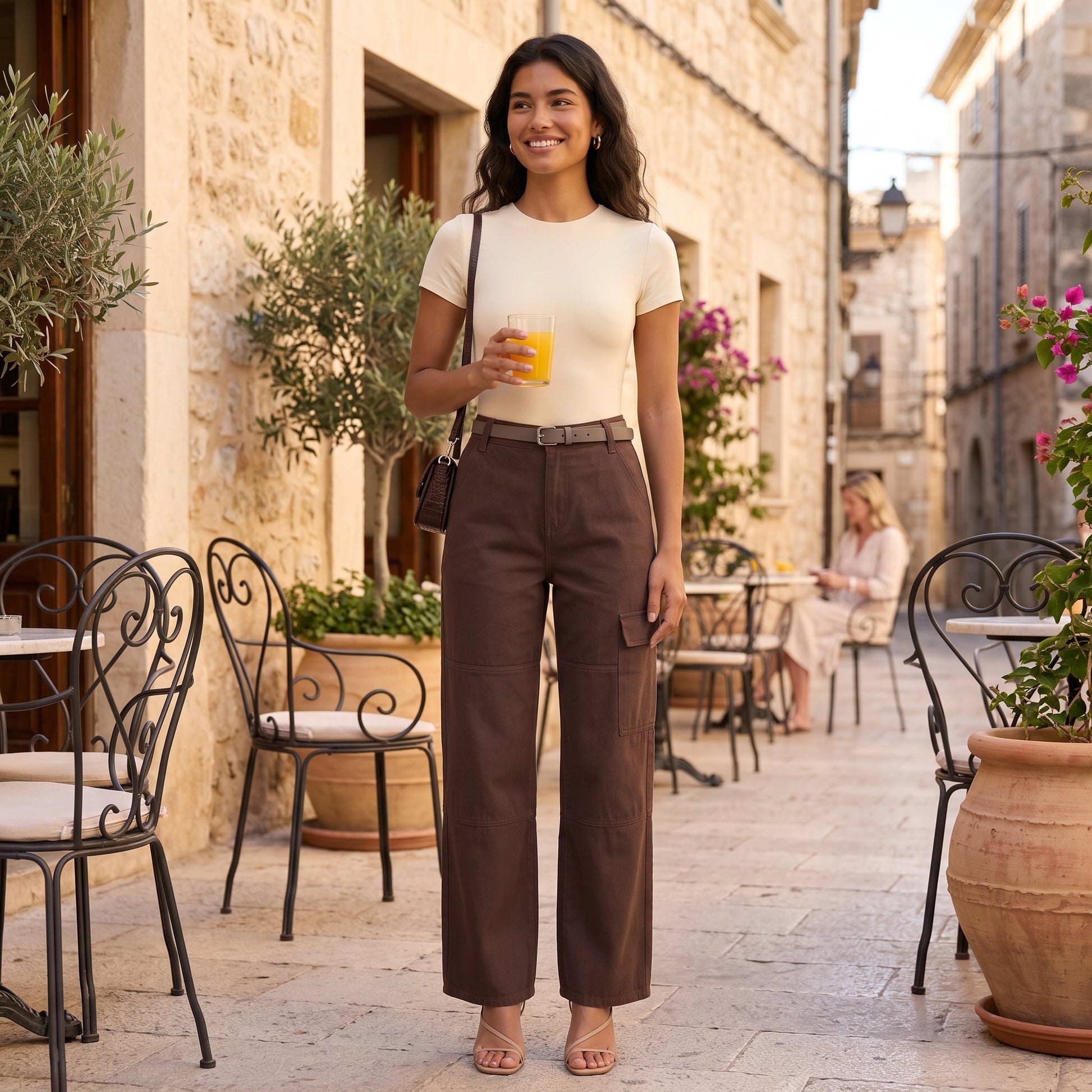 Pantalón Recto Mujer Cintura Alta Holgado