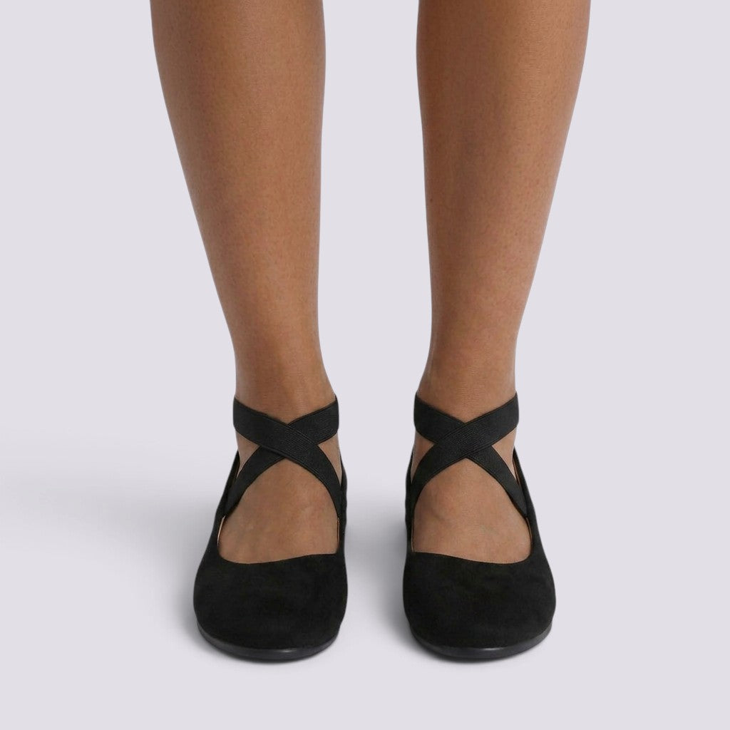 Zapatos Cuña Mujer Punta Fina Tiras Cruzadas