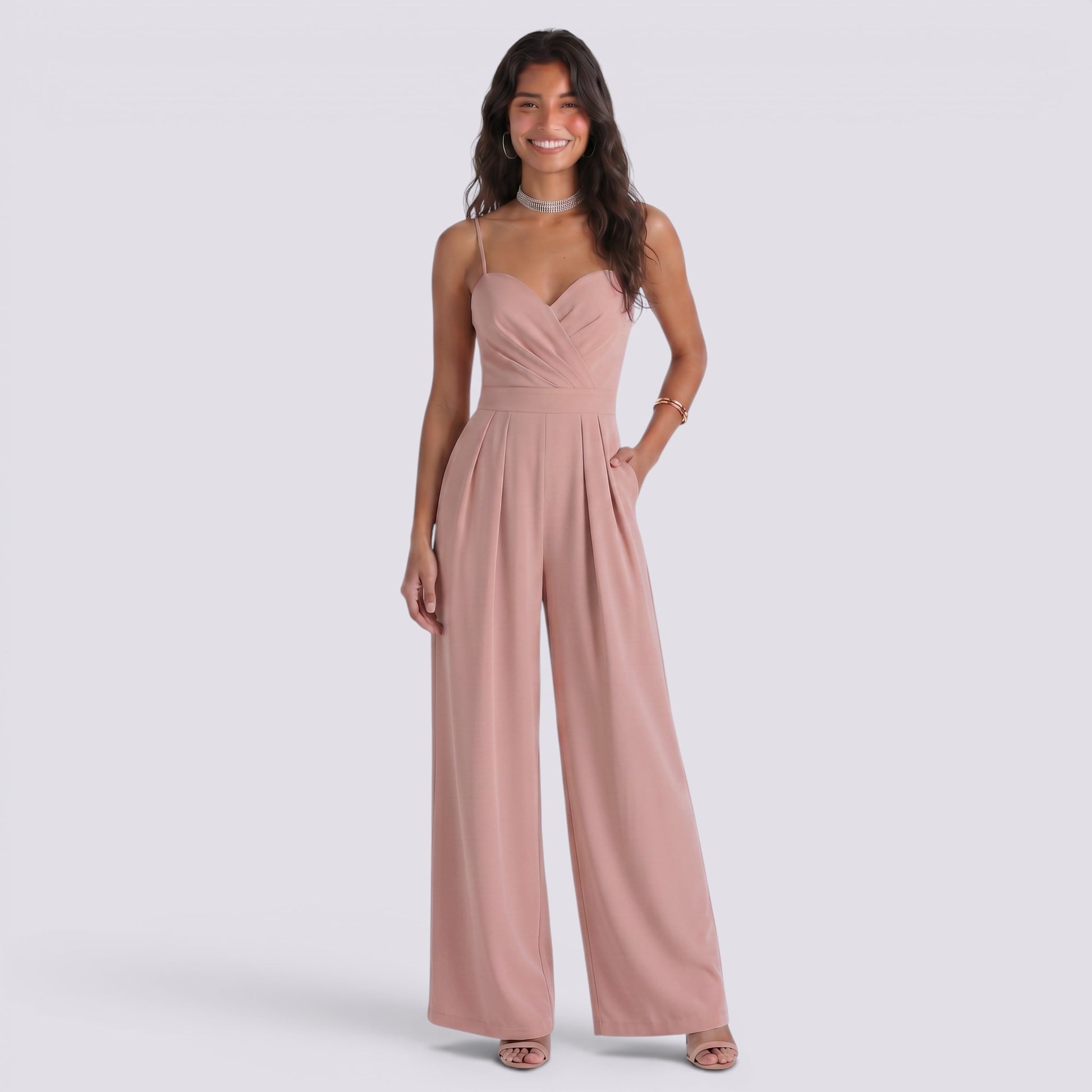 Mono Palazzo Cruzado Mujer Elegante
