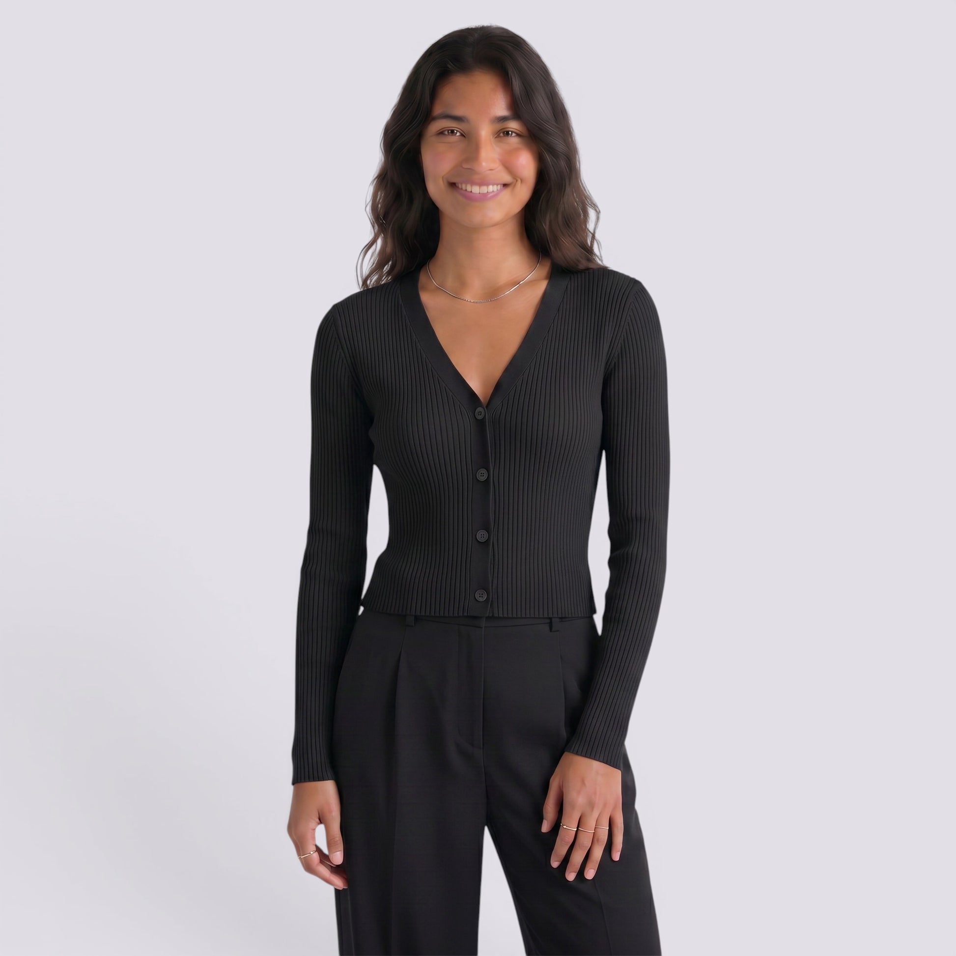 Cárdigan Mujer de Punto Escote Pico