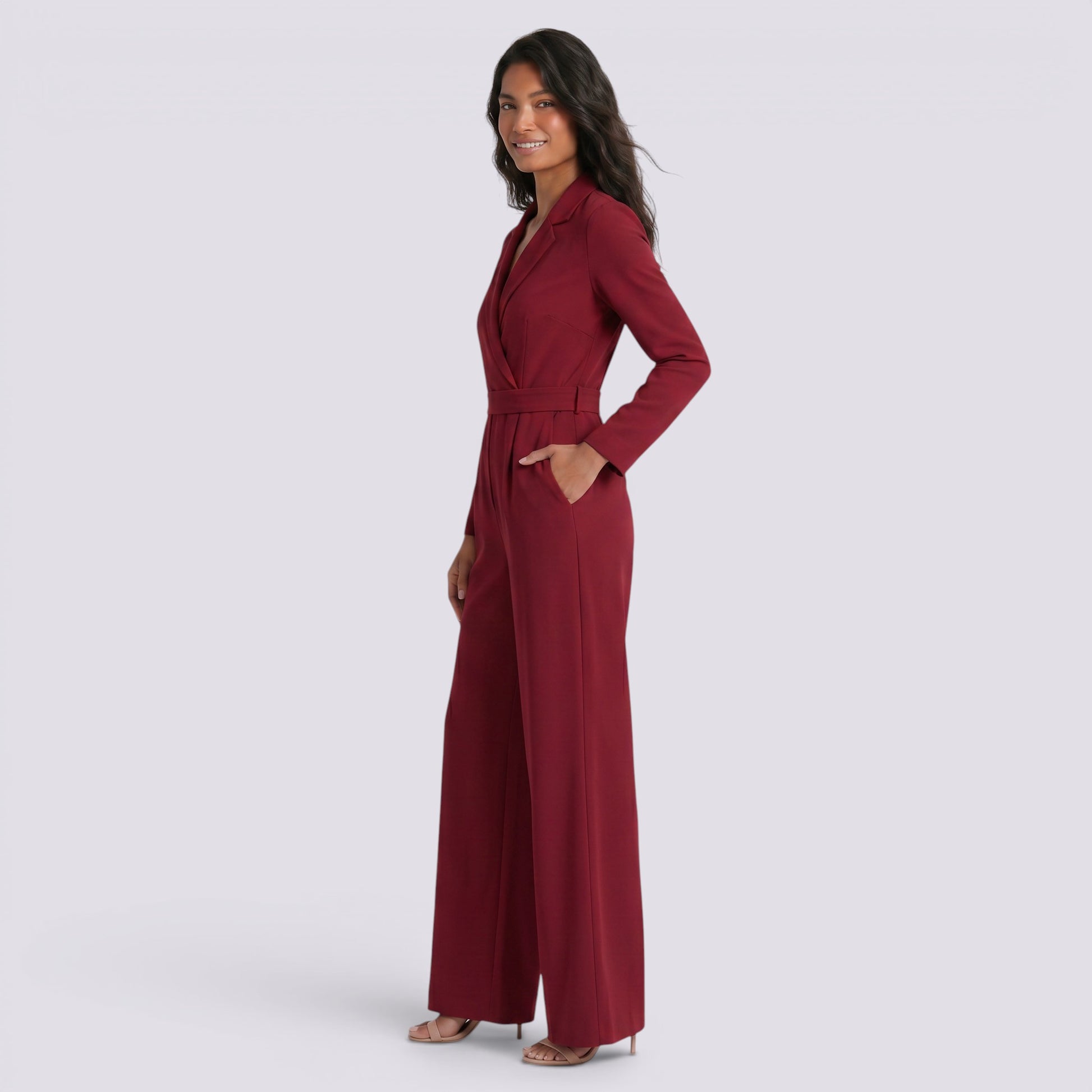 Mono Largo Mujer Elegante Entallado Liso