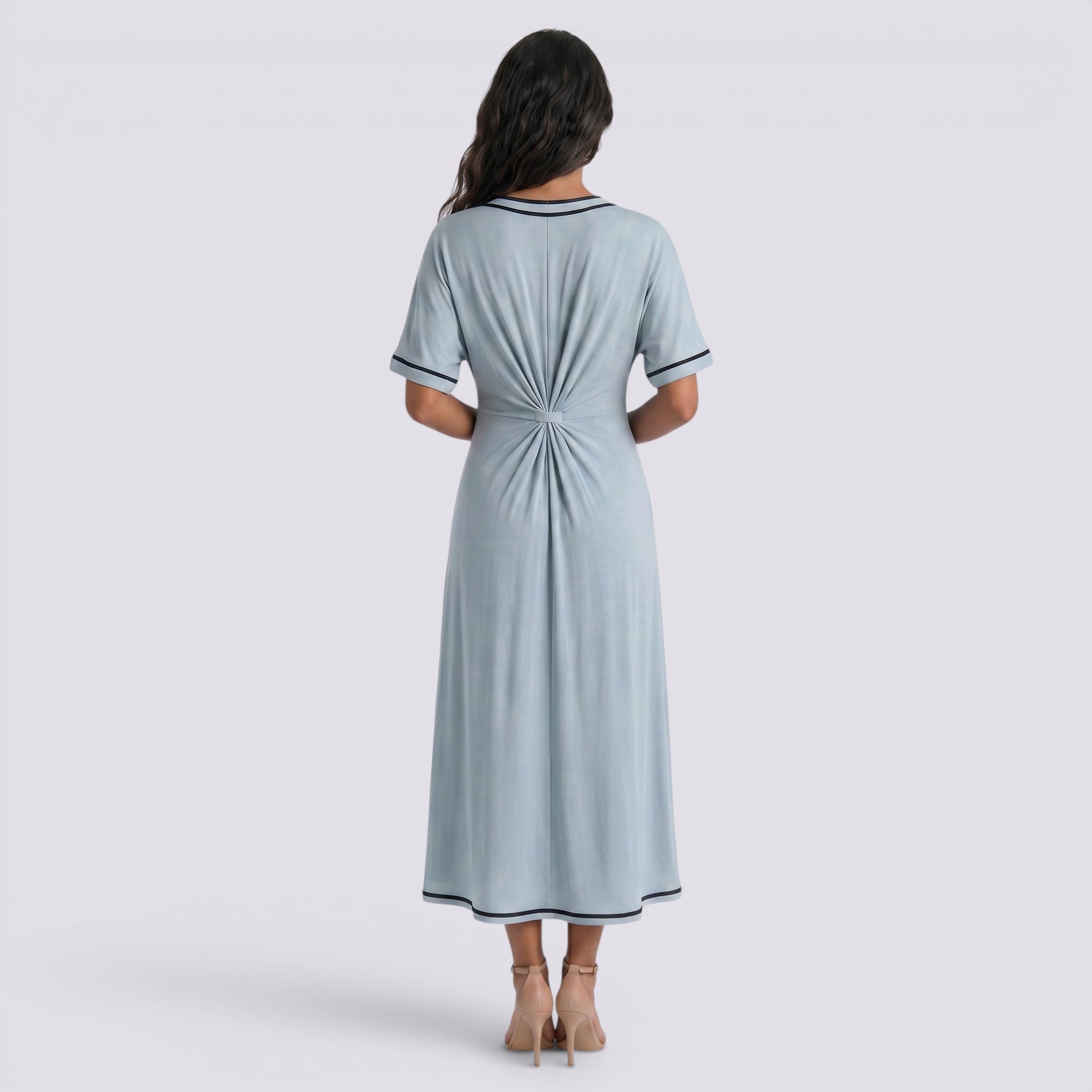 Vestido Largo Mujer Cruzado Estampado Elegante