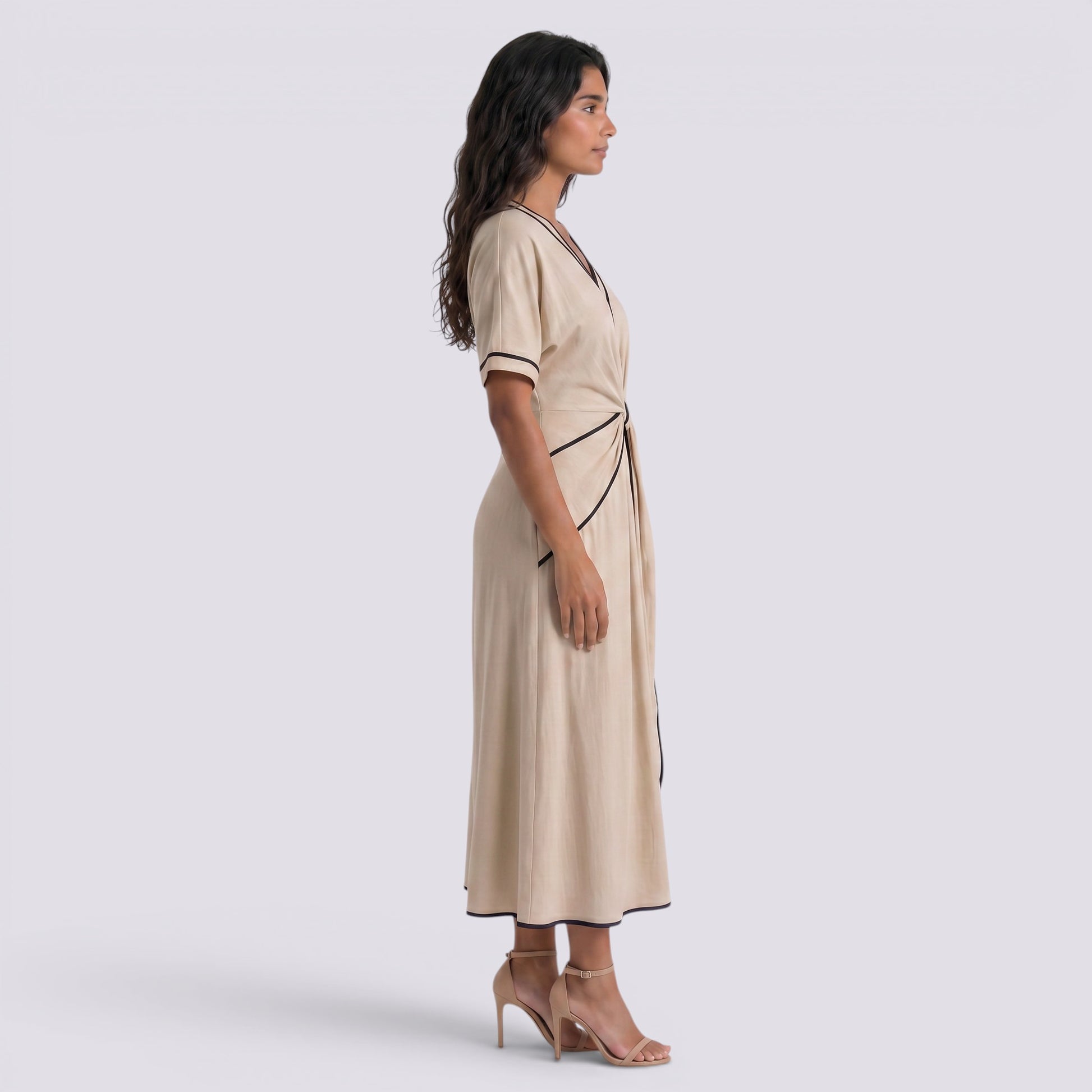 Vestido Largo Mujer Cruzado Estampado Elegante
