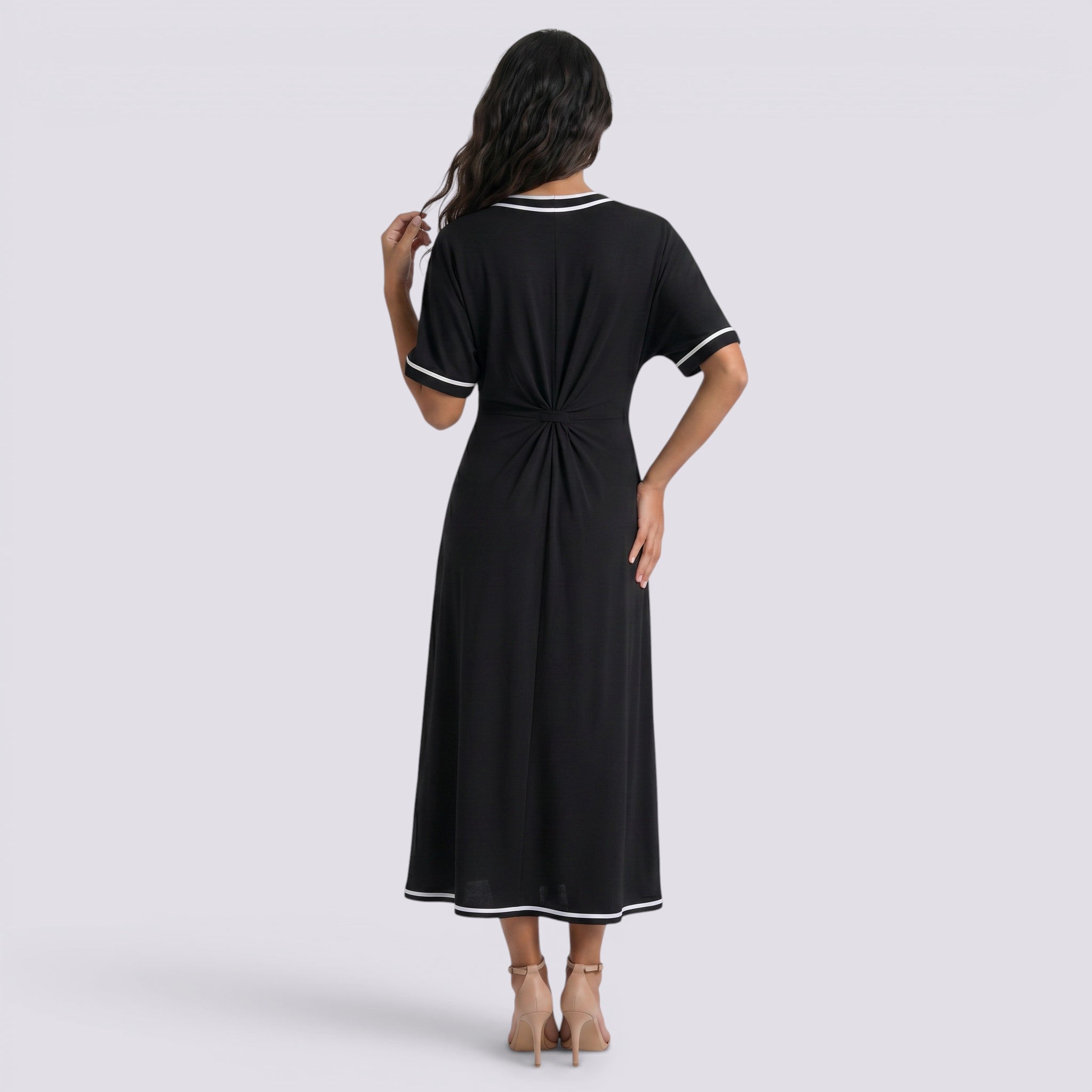 Vestido Largo Mujer Cruzado Estampado Elegante