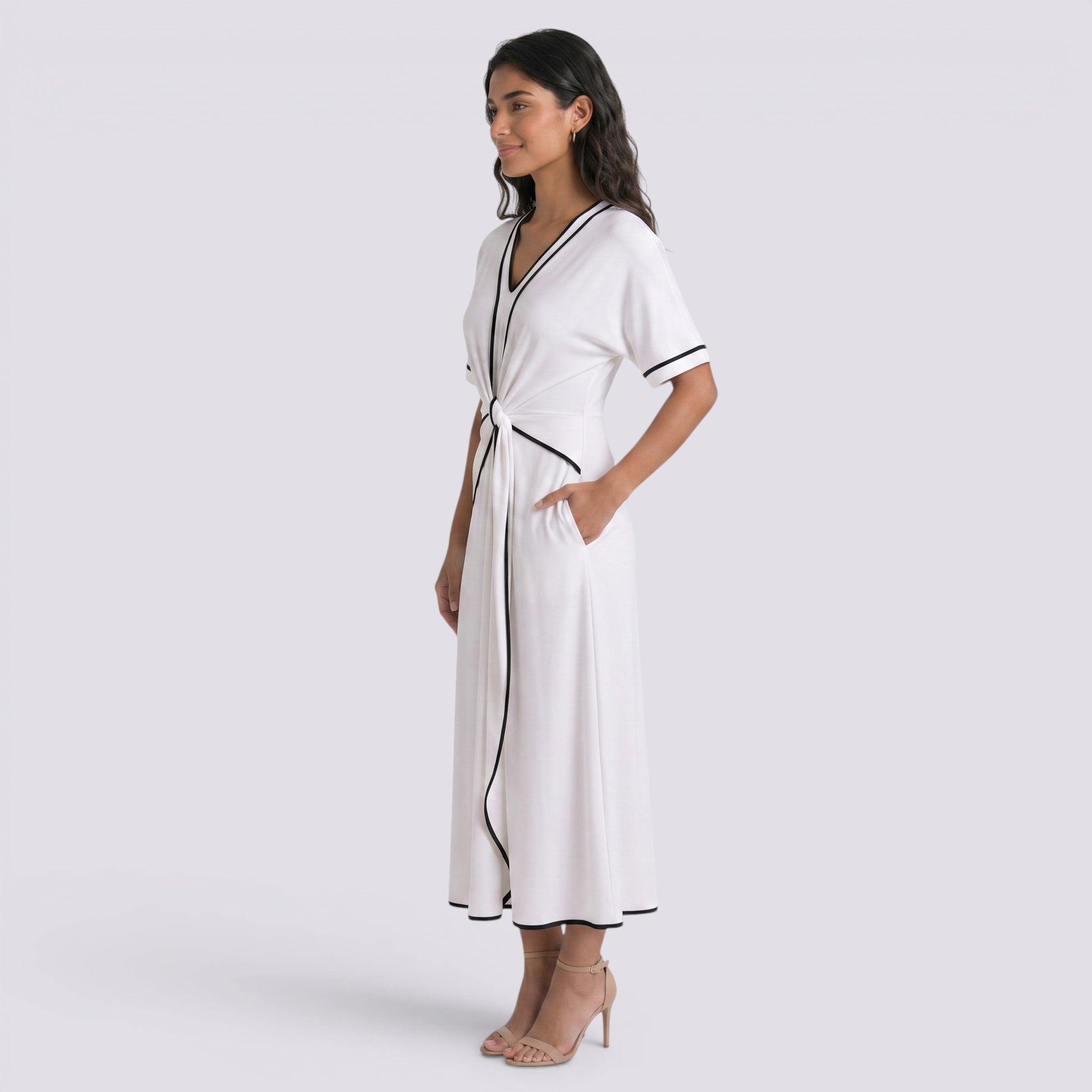 Vestido Largo Mujer Cruzado Estampado Elegante