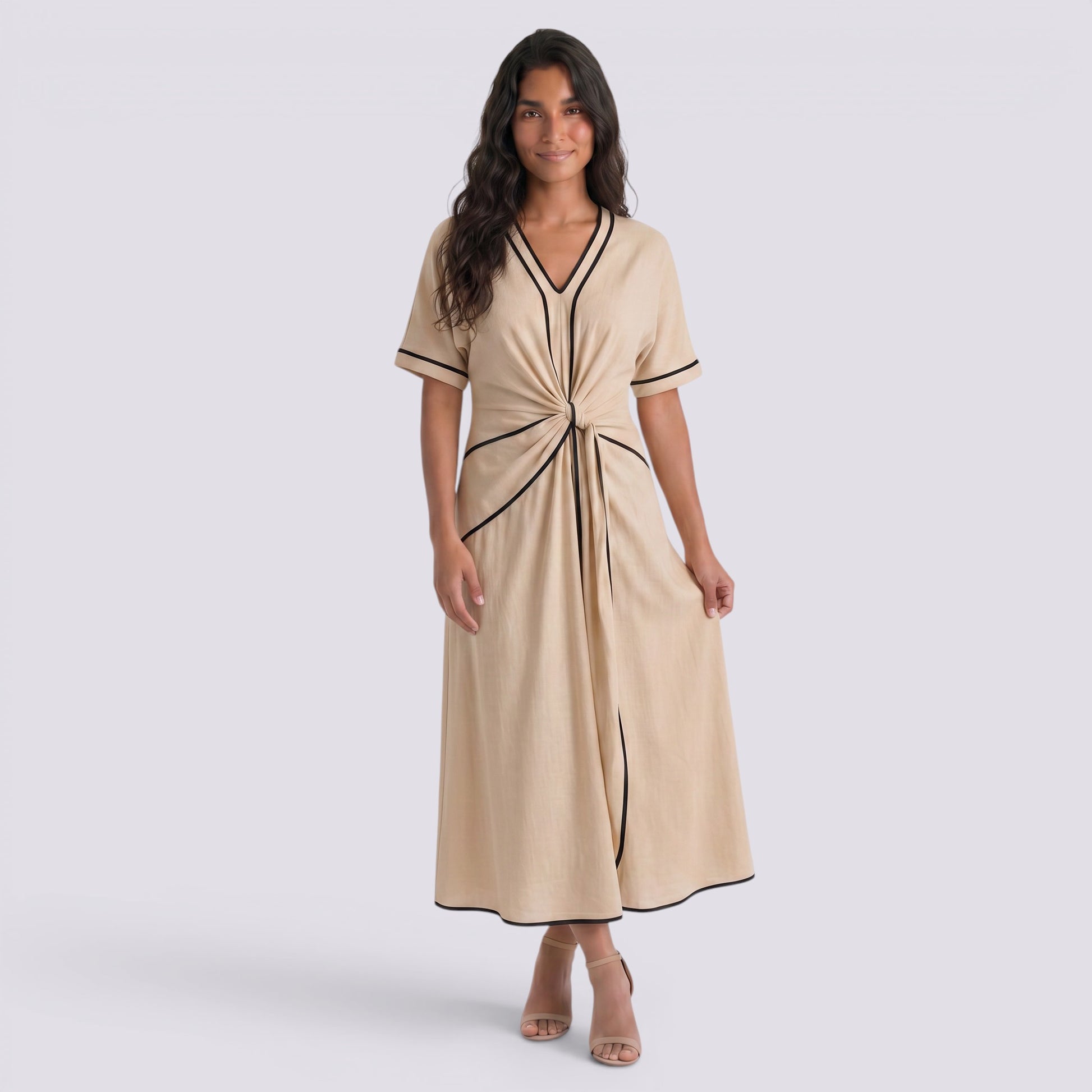 Vestido Largo Mujer Cruzado Estampado Elegante