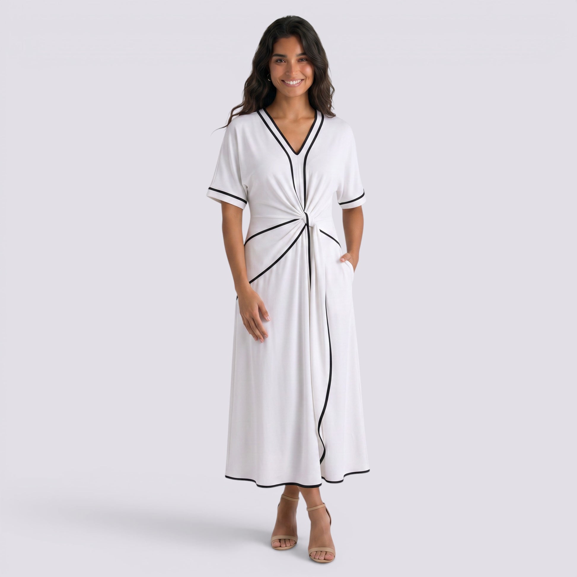 Vestido Largo Mujer Cruzado Estampado Elegante