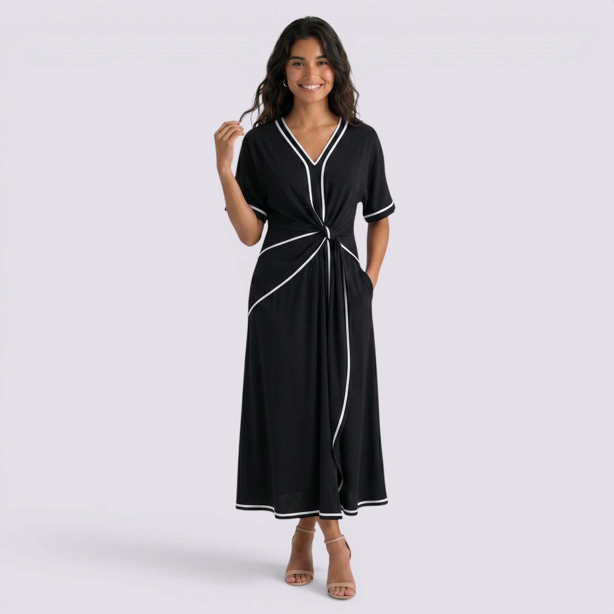 Vestido Largo Mujer Cruzado Estampado Elegante