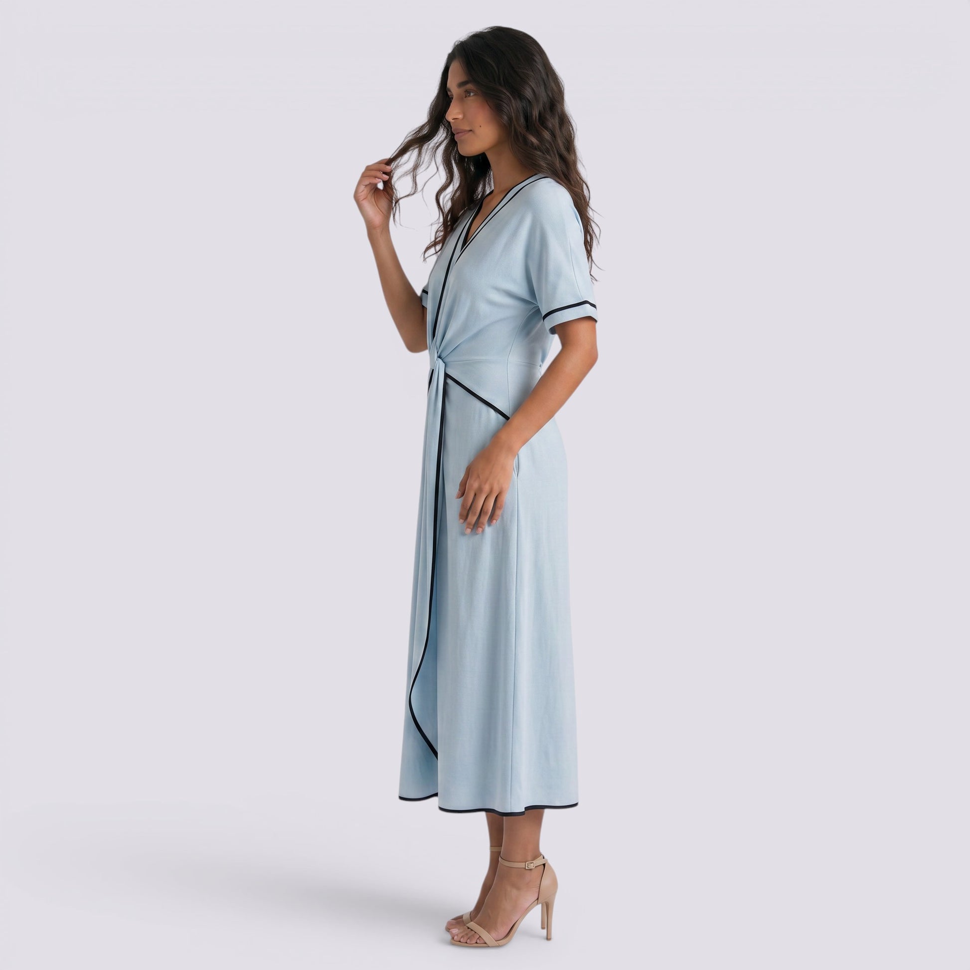 Vestido Largo Mujer Cruzado Estampado Elegante