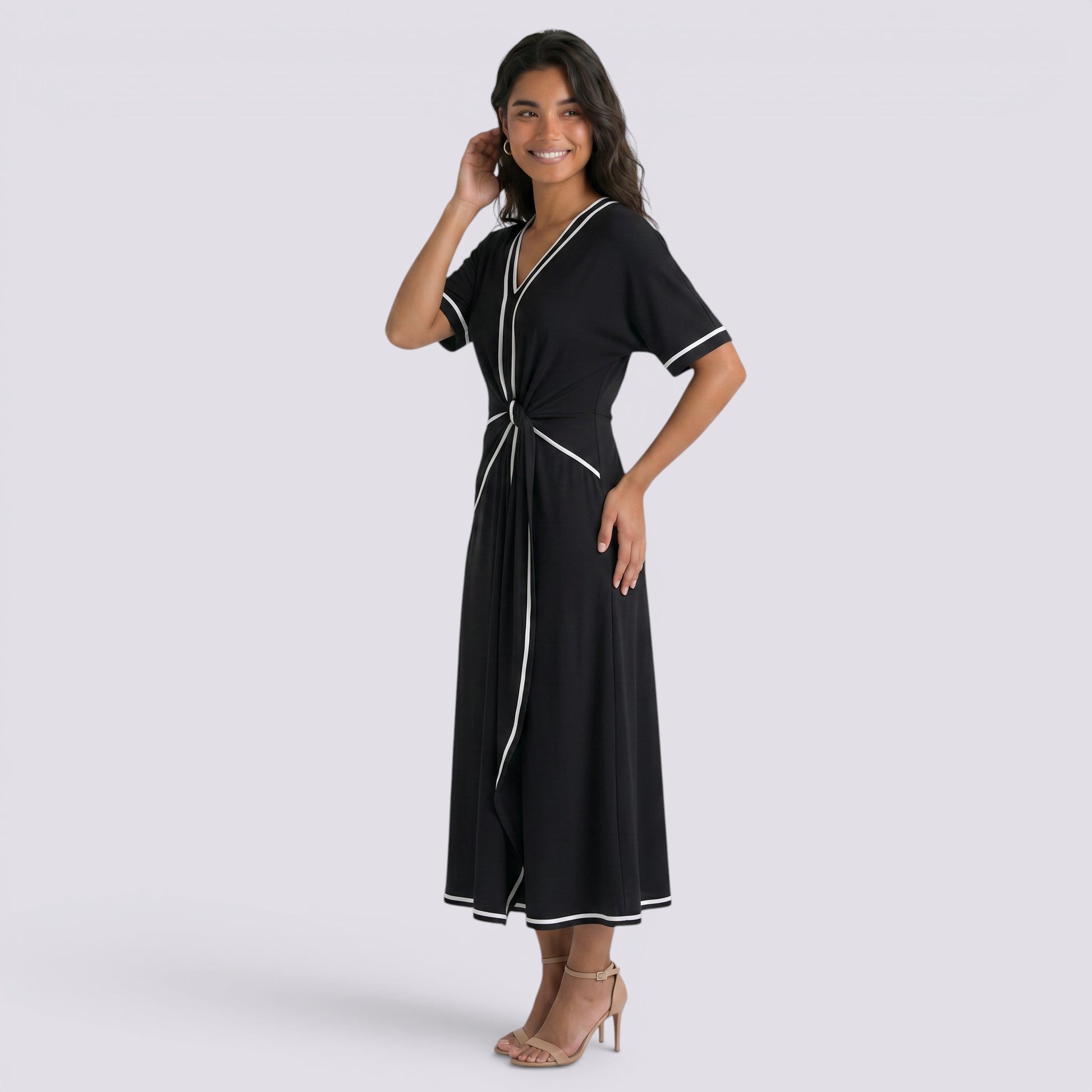 Vestido Largo Mujer Cruzado Estampado Elegante