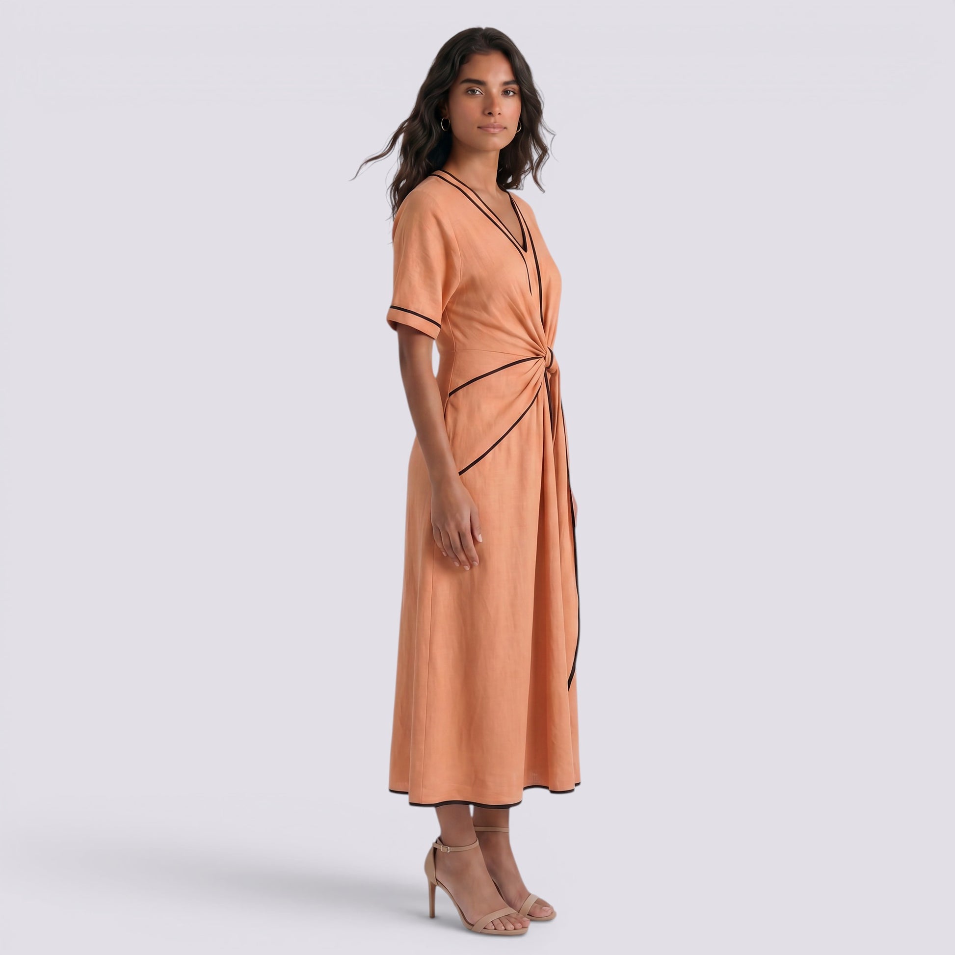 Vestido Largo Mujer Cruzado Estampado Elegante