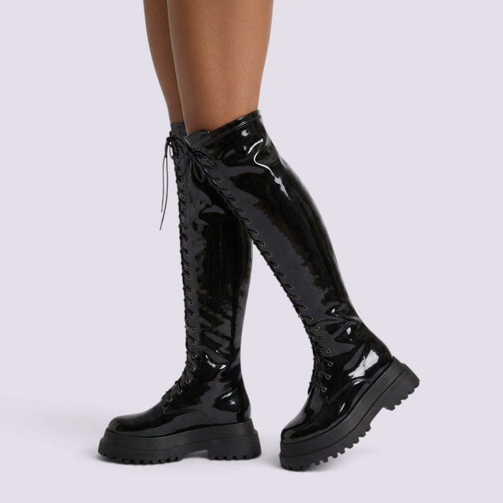 Botines Mujer Plataforma con Cordones