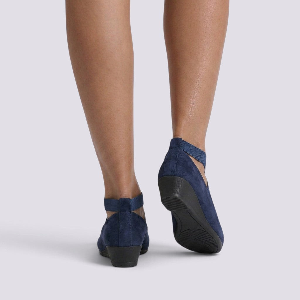 Zapatos Cuña Mujer Punta Fina Tiras Cruzadas