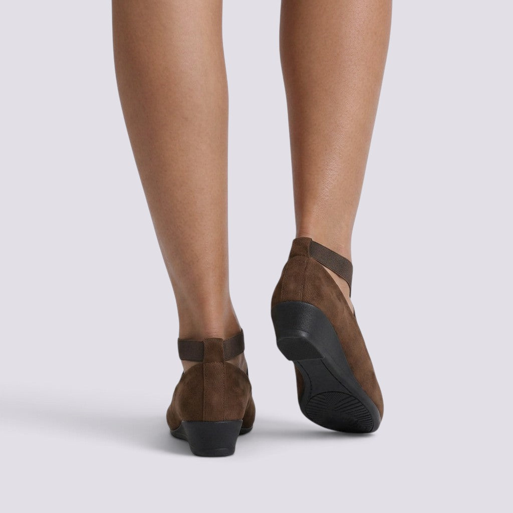 Zapatos Cuña Mujer Punta Fina Tiras Cruzadas