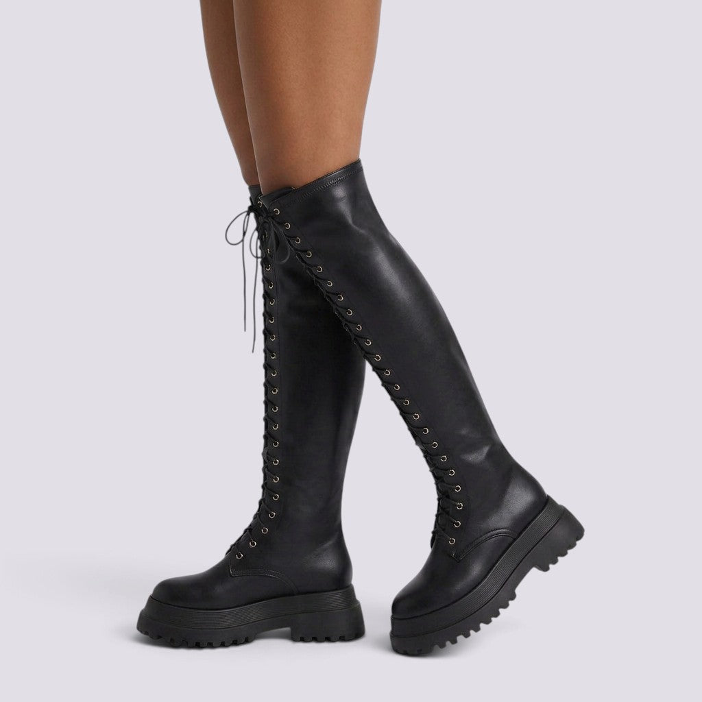 Botines Mujer Plataforma con Cordones