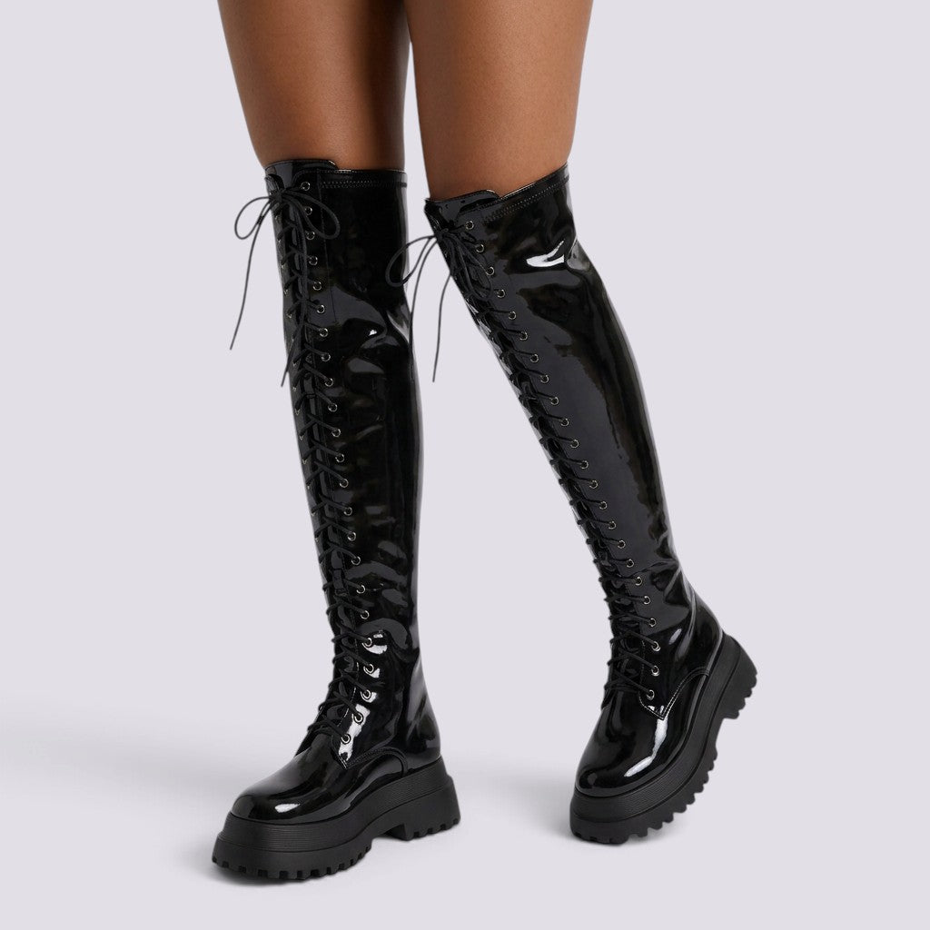 Botines Mujer Plataforma con Cordones