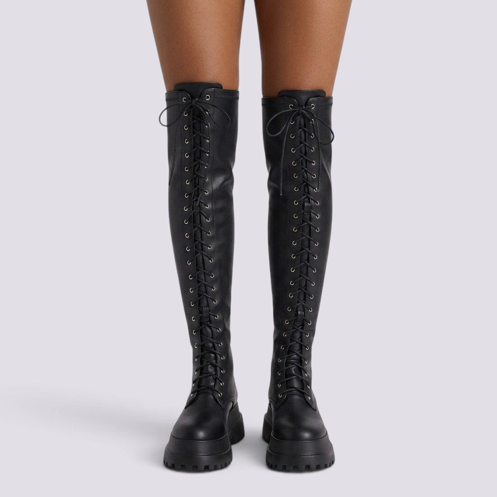 Botines Mujer Plataforma con Cordones