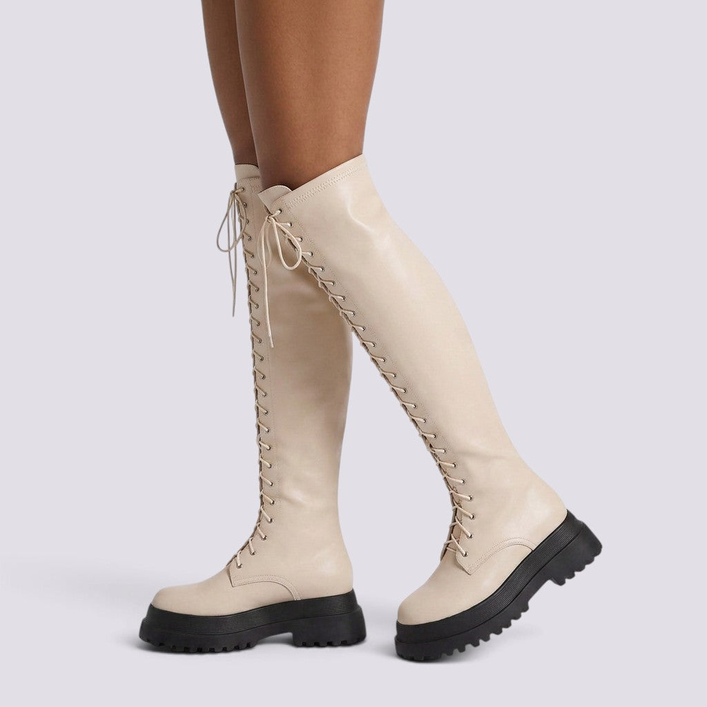 Botines Mujer Plataforma con Cordones